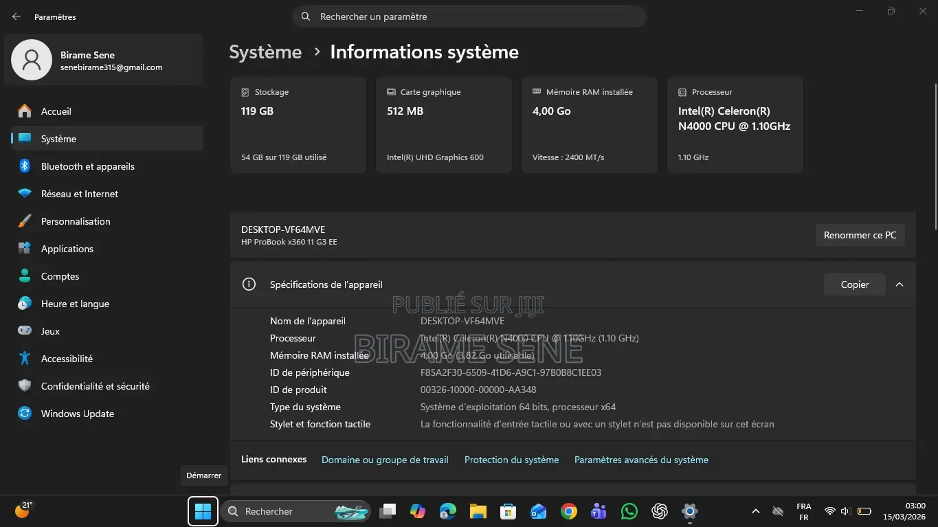 HP ProBook X360 11 G2 EE 4GB Intel Celeron SSD 128GB