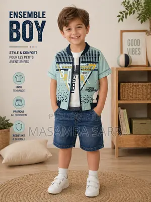 Ensemble Garçon 3 Pièces Avec Veste Zippée