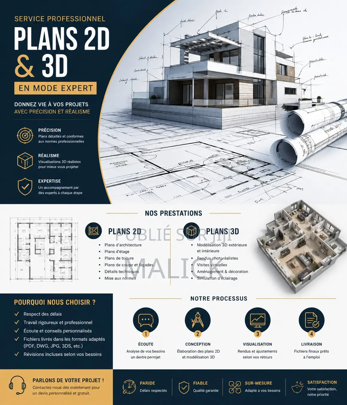 Villas, Immeubles, Intérieurs — Plans Professionnels Disponibles