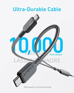 Câble Anker, Tressé 2-en-1 Usb-C Vers Usb-C 140w Fast Neuf