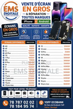 Reparation Et Vente Toute Vos Écrans De Téléphone iPhone  Et Android