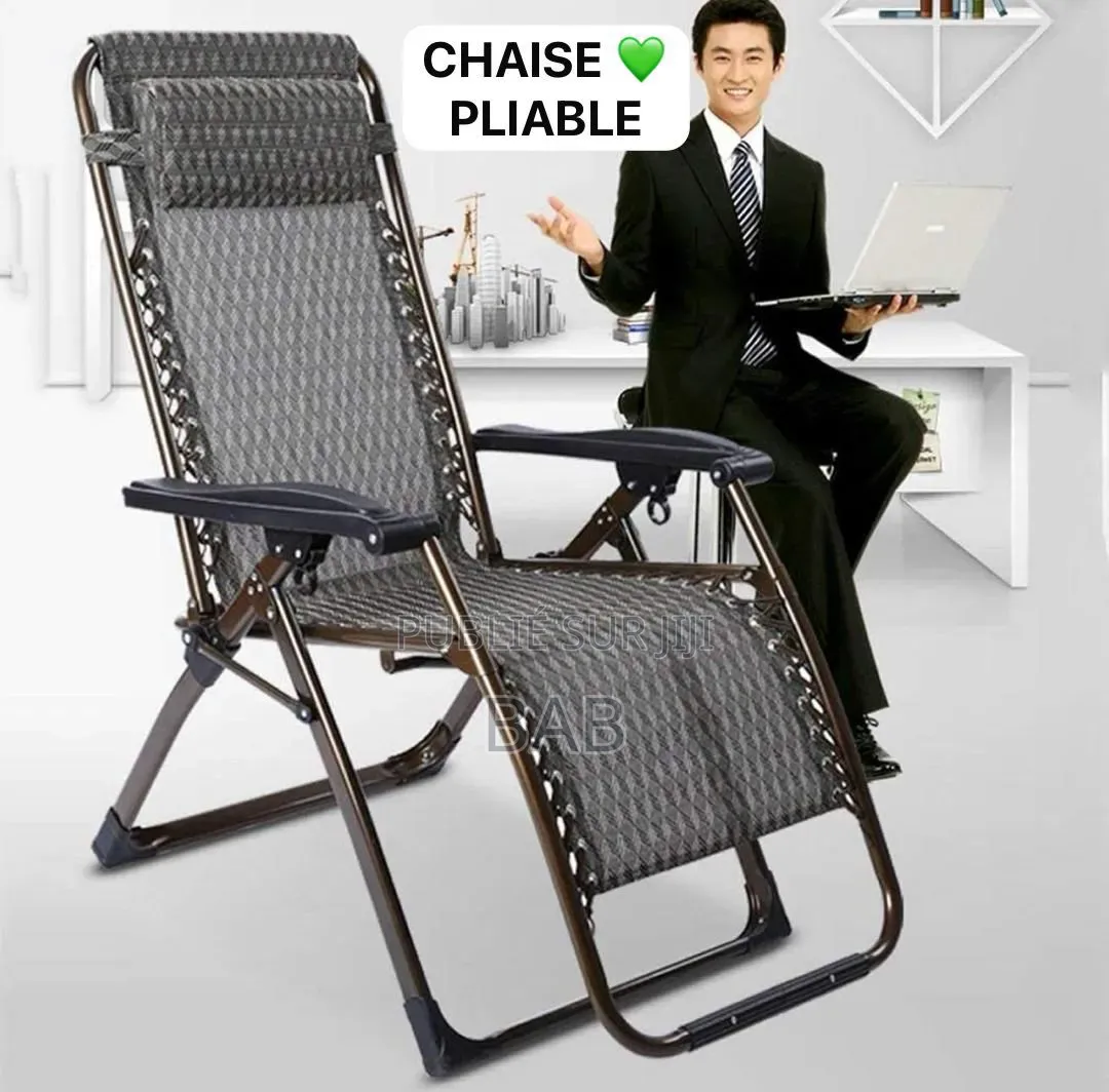 Chaise De Plage Pliante Portable en Métal Pour Extérieur, Pliable