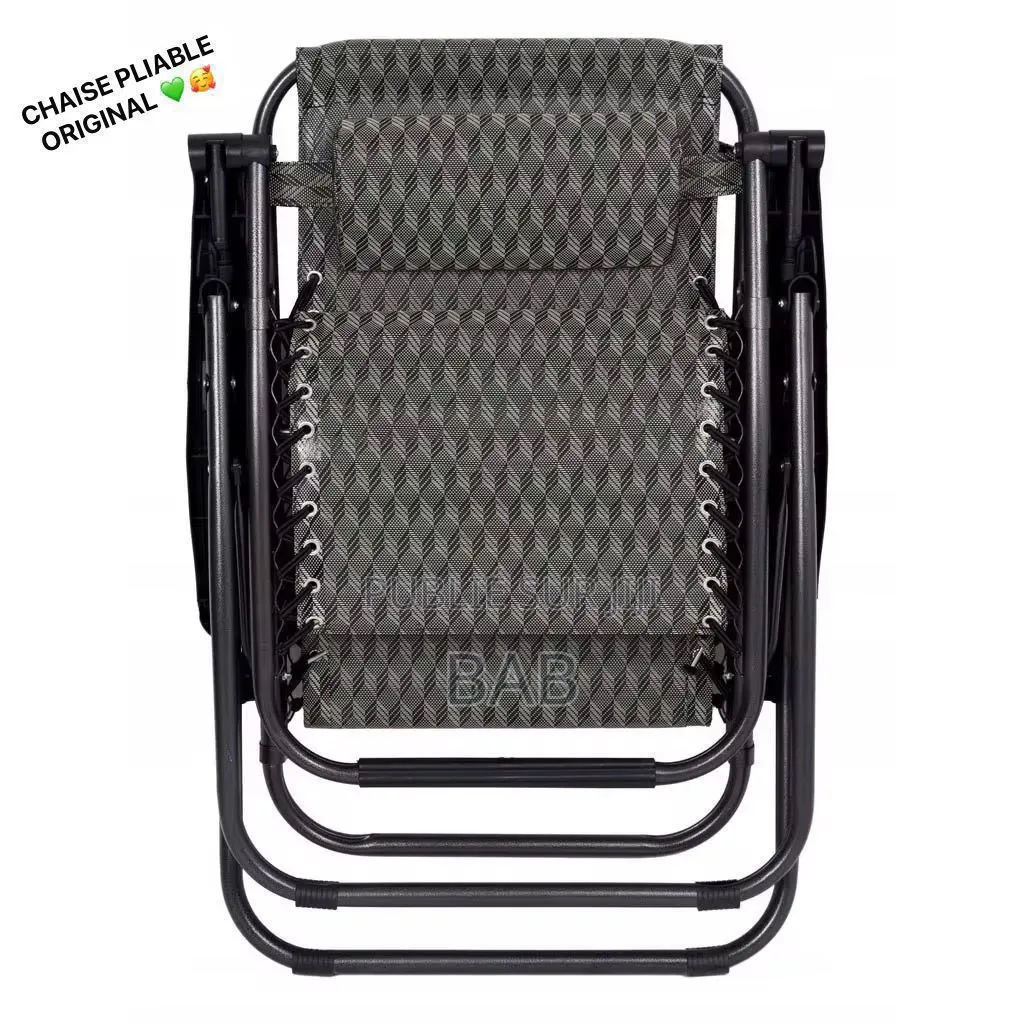 Chaise De Plage Pliante Portable en Métal Pour Extérieur, Pliable