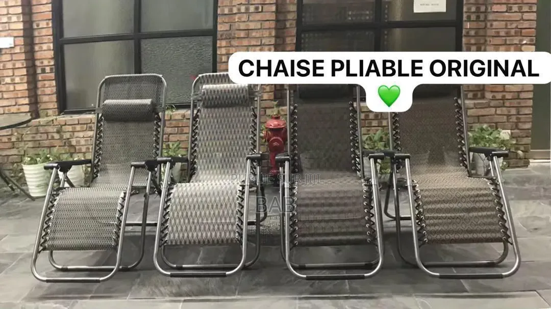 Chaise De Plage Pliante Portable en Métal Pour Extérieur, Pliable