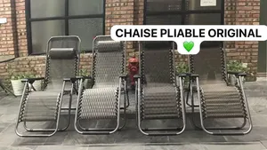 Chaise De Plage Pliante Portable en Métal Pour Extérieur, Pliable
