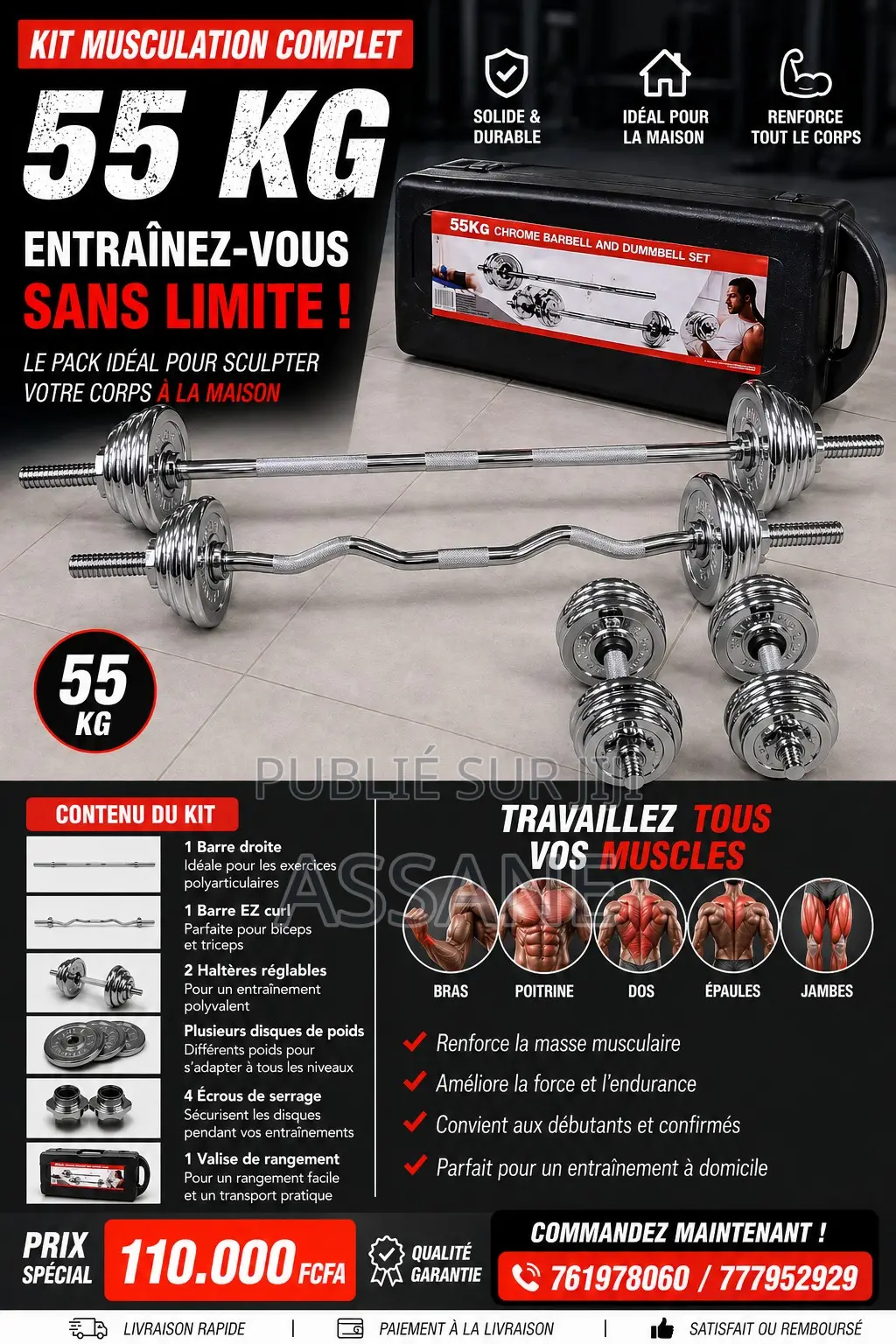 Kit Haltère 55kg
