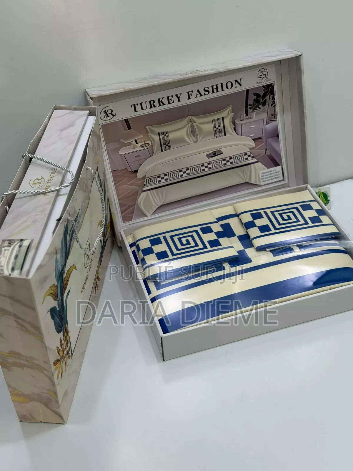 Draps Avec Boîte Et Sac Coton
