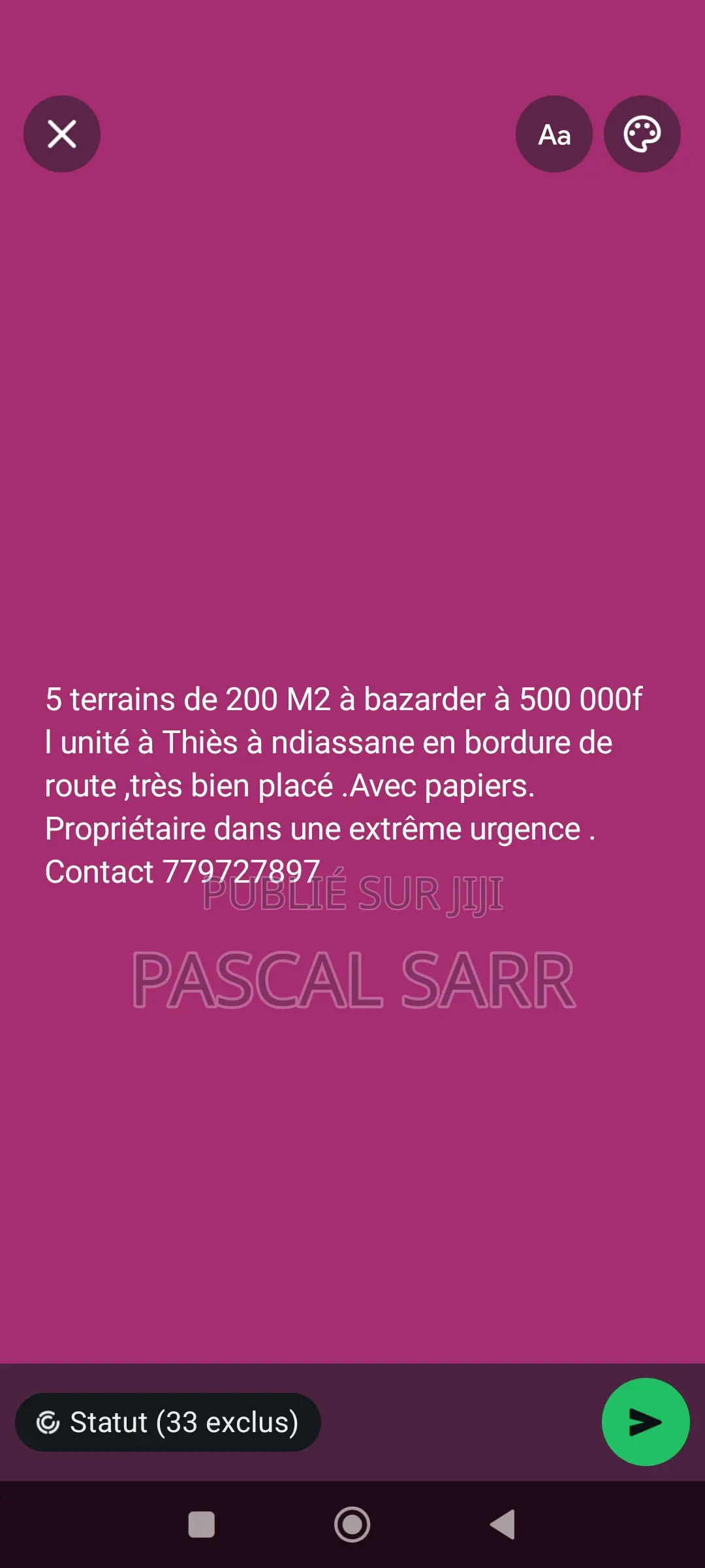 Vend Terrain 200 M2 À Thies Ndiassane a 500 000