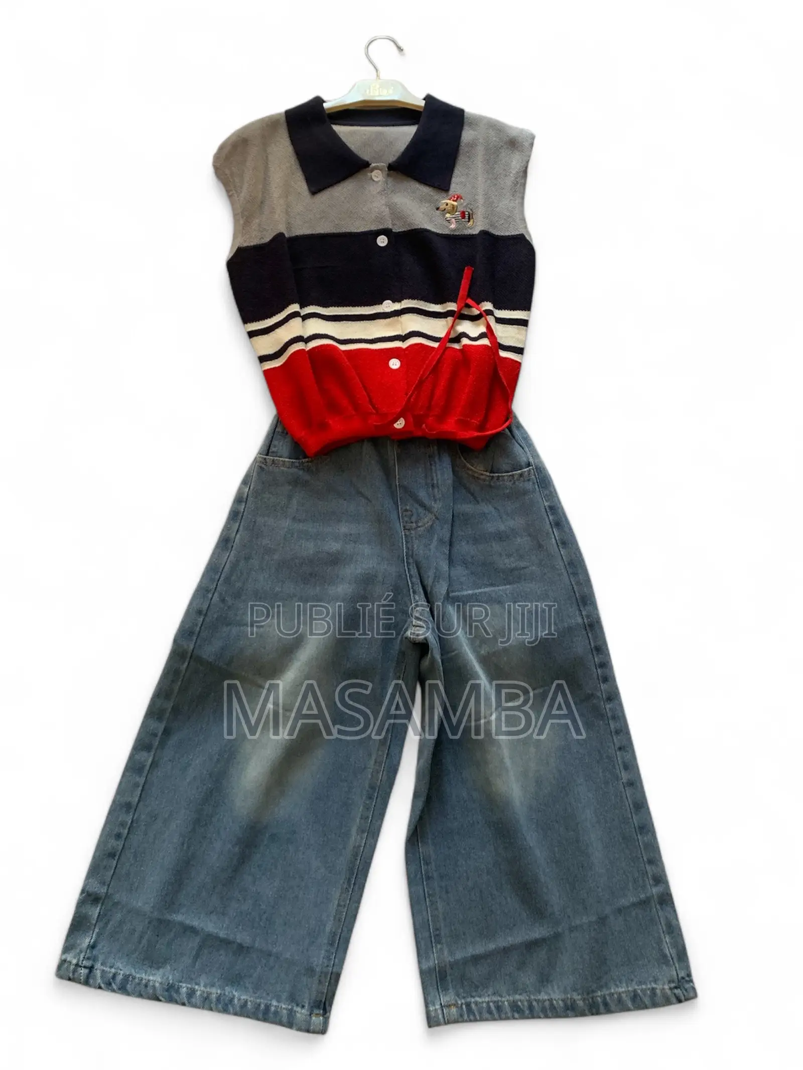 Ensemble Fille Ado 12-14 Ans – Haut Stylé Jean Large Tendance