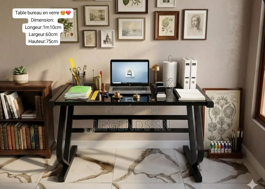 Table Bureau en Verre
