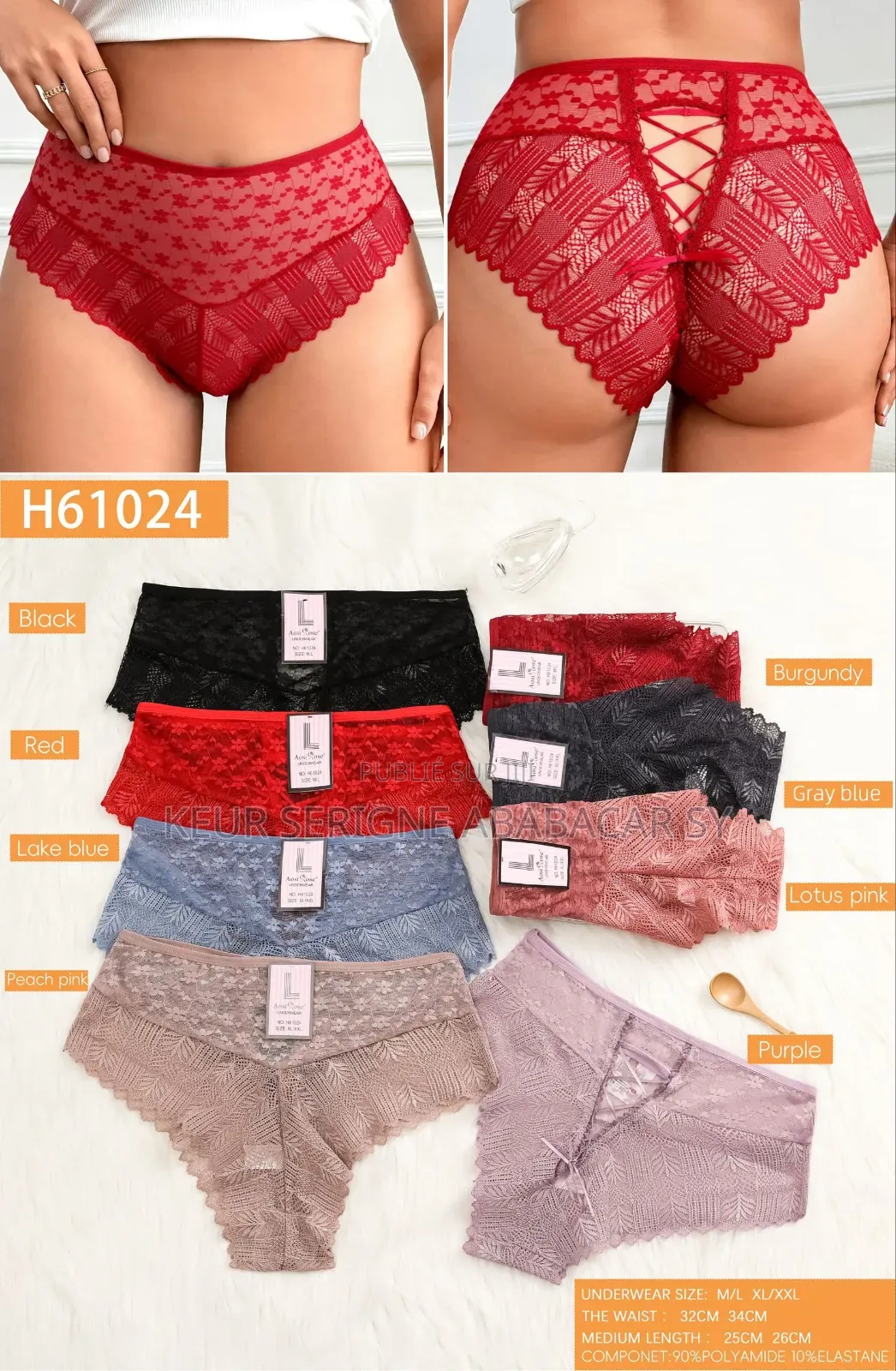 Boxer Invisible 
Terminaison Dentelle
Tailles M L Xl 2xl