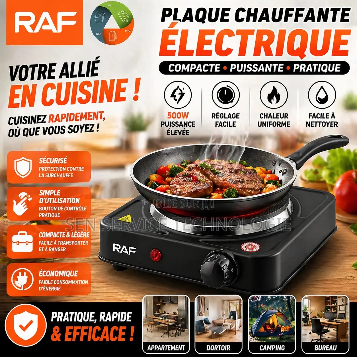 Plaque Chauffante Électrique 500w – Réchaud Électrique Compact