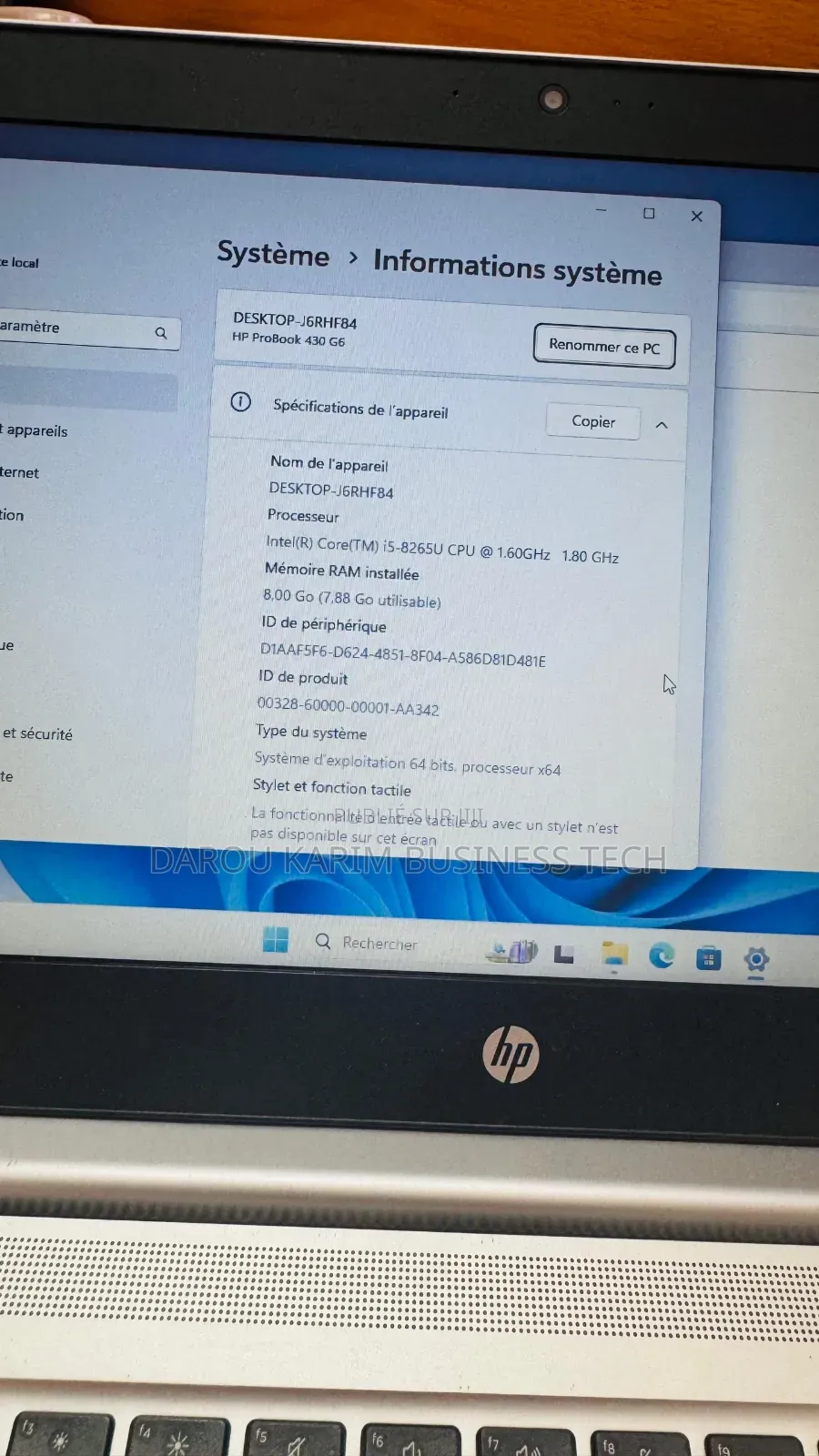 Nouveau Ordinateur portable HP 430 G6 8GB Intel Core i5 SSD 256GB