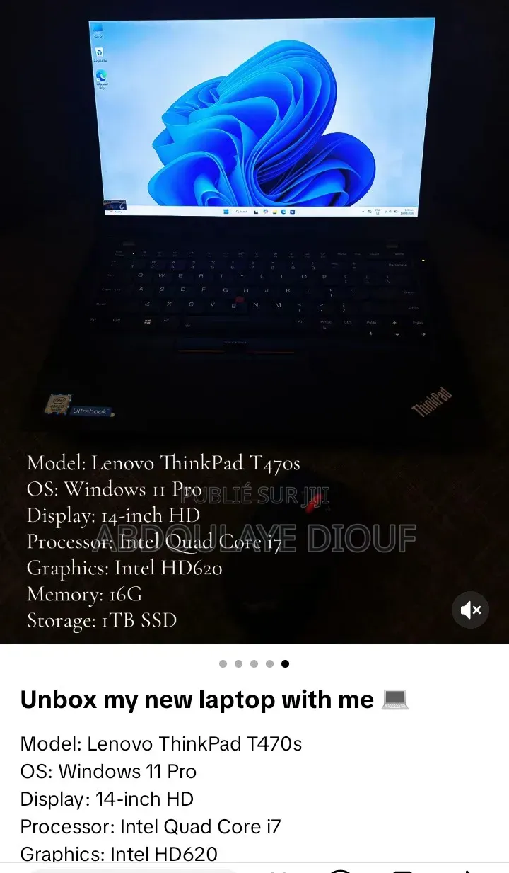 Nouveau Lenovo ThinkPad X1 Yoga 16GB Intel Core i5 HDD 256GB