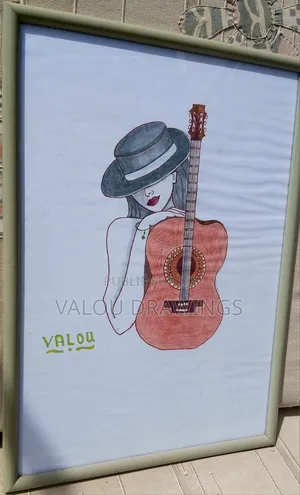 "Élégance Musicale" Tableau A3- Dessin Fait À La Main