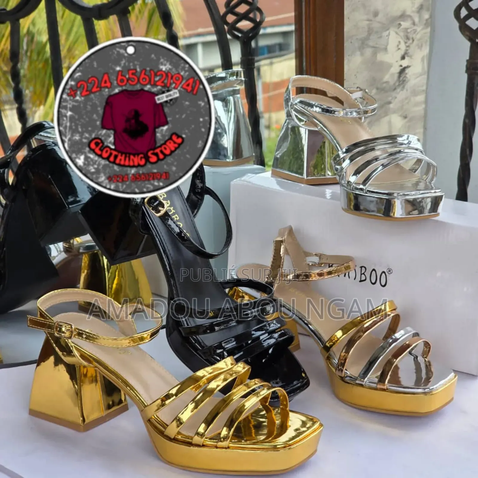 Sandales À Talon Carré / Sandales De Soirée Femme