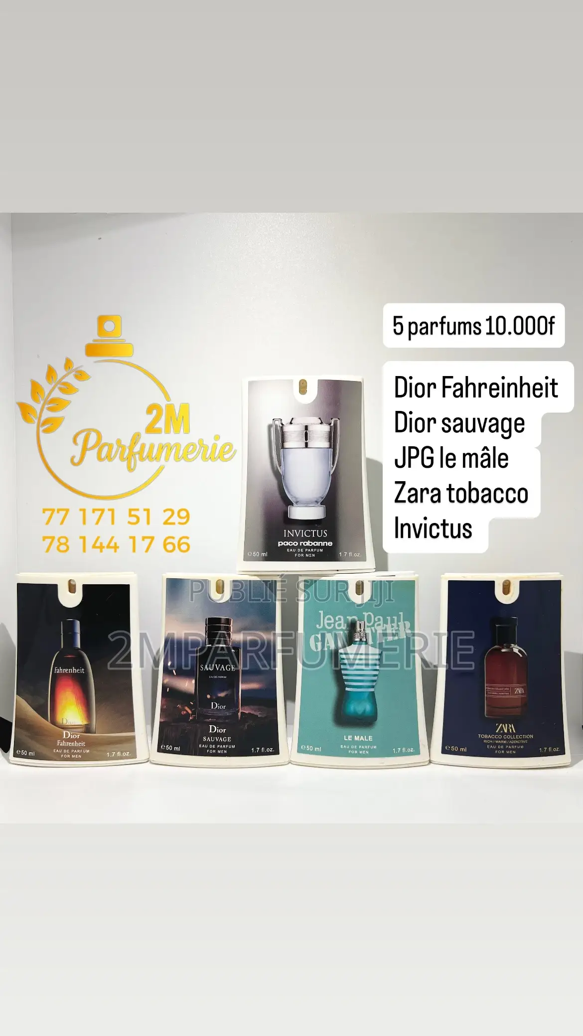 Lot De 5 Parfums À 10.000f