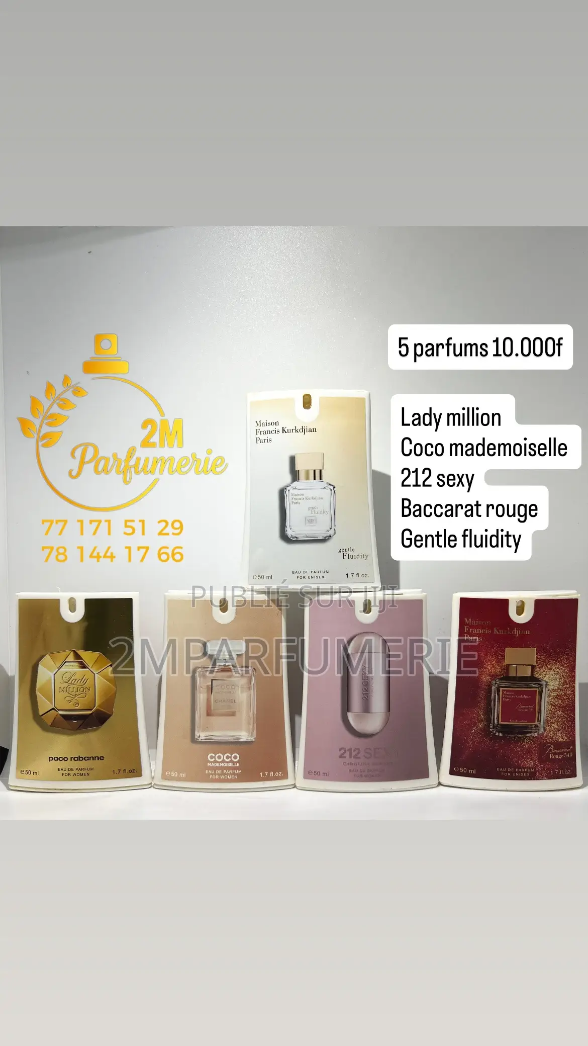 Lot De 5 Parfums À 10.000f