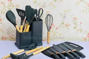 Ensemble Spatule 19 Pièces Avec Planche À Découper en Silicone
