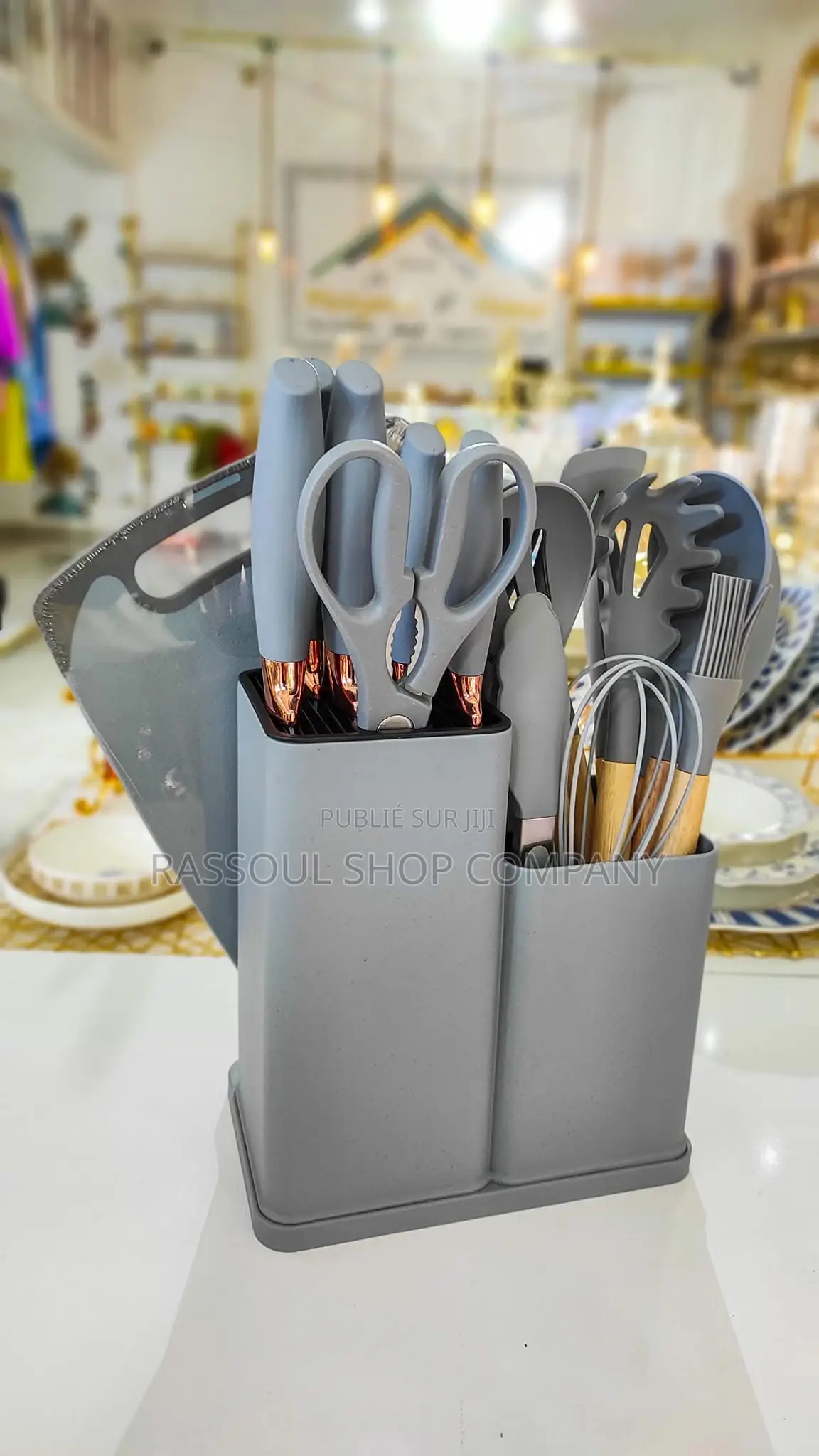 Ensemble Spatule 19 Pièces Avec Planche À Découper en Silicone