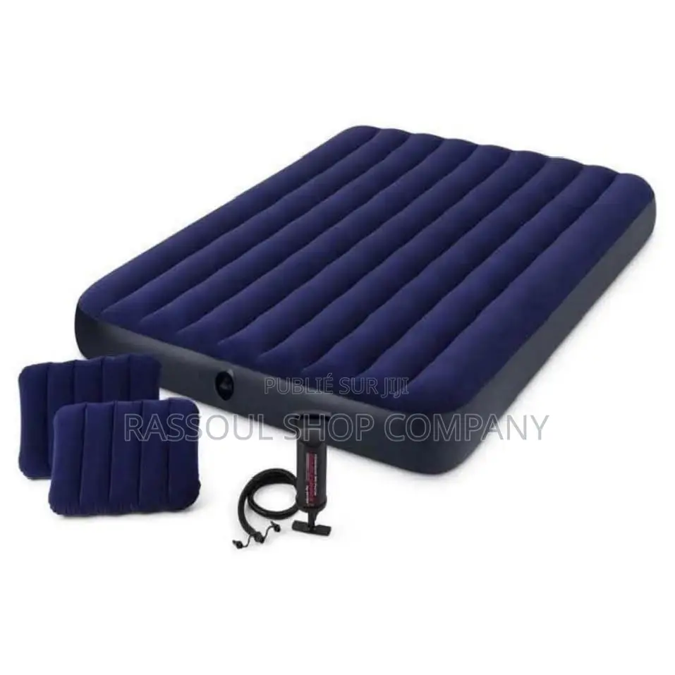 Matelas Gonflable 2 Places Avec 2 Oreillers Et Pompe