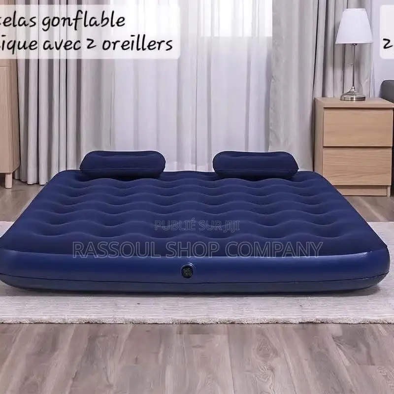 Matelas Gonflable 2 Places Avec 2 Oreillers Et Pompe