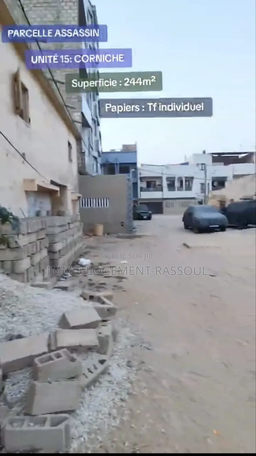 Très Bon Terrain en Vente Aux Parcelle Assainies – Unité 15 Corniche