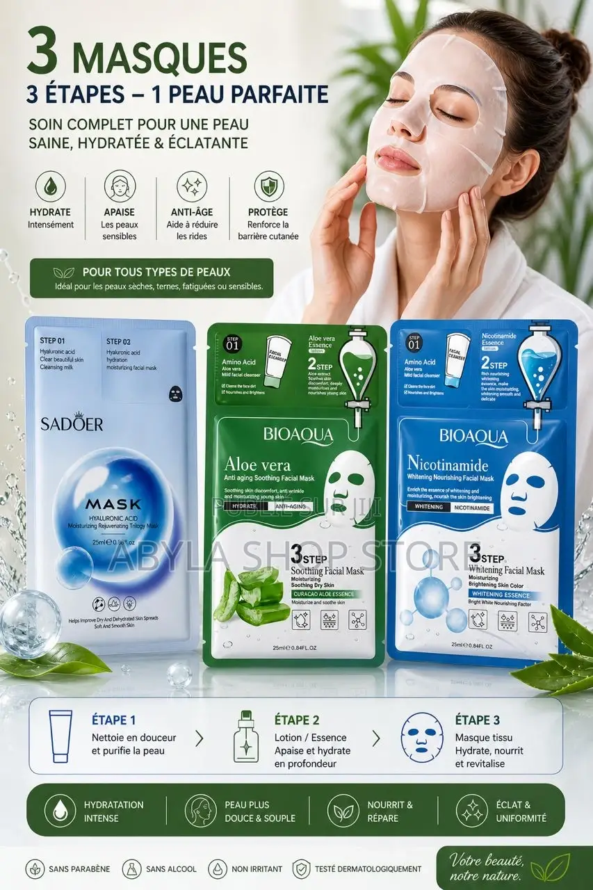Masque 3 en 1 Pour Visage Et Nez 