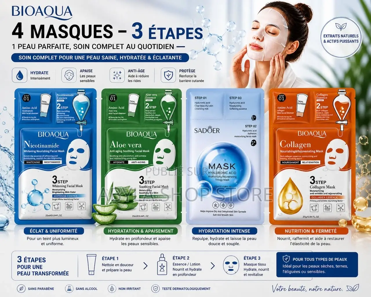 Masque 3 en 1 Pour Visage Et Nez 