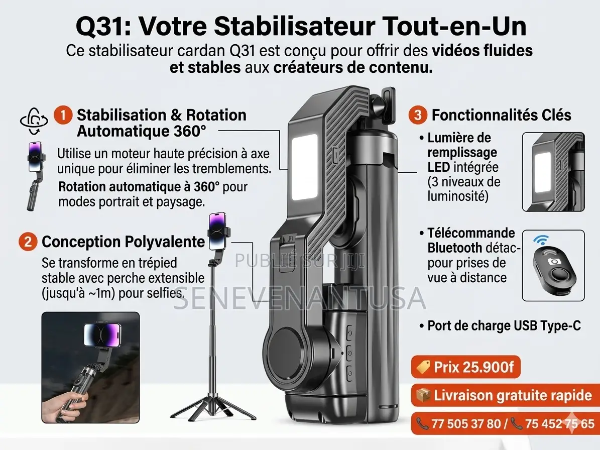 Ce Produit Est Un Stabilisateur De Cardan Portable Q31, Également