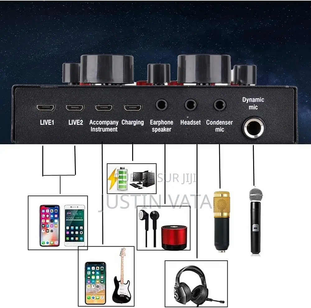Équipement De Podcast Carte Son V8, Microphone De Studio B800