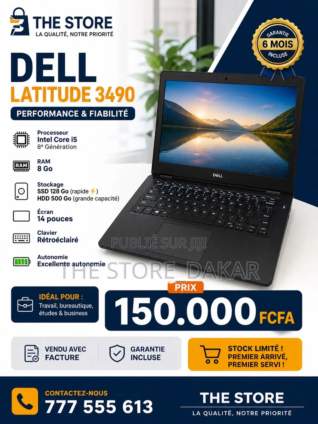 Ordinateur portable Dell Latitude 3490 8GB Intel Core i5 HDD+SSD 640GB