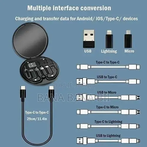 Câble De Données Multifonctionnel Portable 60w 5 en 1