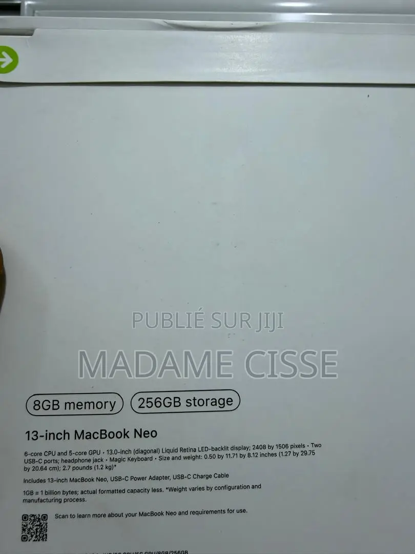 Nouveau Ordinateur portable Apple MacBook Neo 2026 8GB Autre SSD 256GB