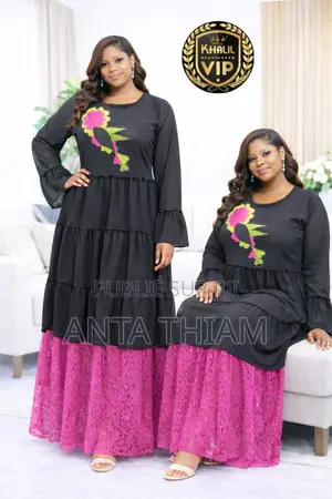 Robe Melange Tunique Et Dentelle