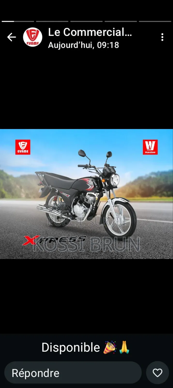 Nouveau Haojue CD125 2025 Noir