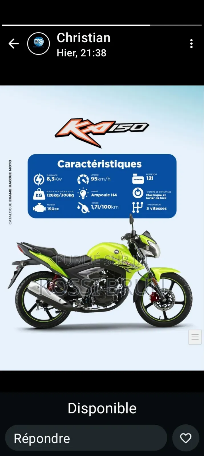 Nouveau Haojue CD125 2025 Noir