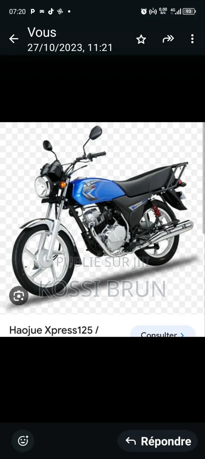 Nouveau Haojue CD125 2025 Noir