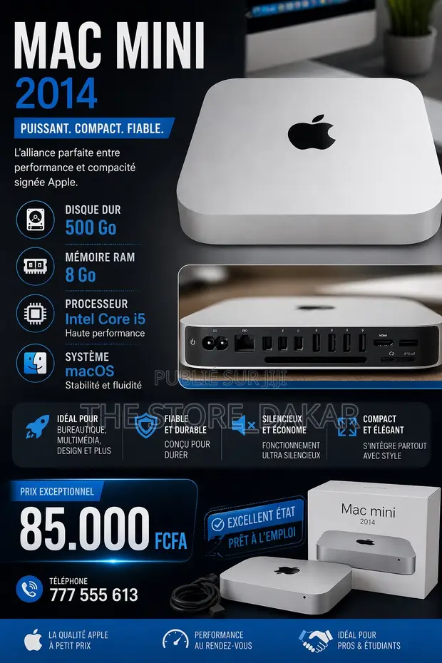 Ordinateur de bureau Apple Mac Mini 8GB Intel Core i5 HDD 500GB