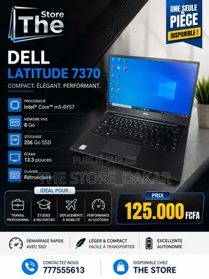 Ordinateur portable Dell Latitude 7380 8GB Autre SSD 256GB