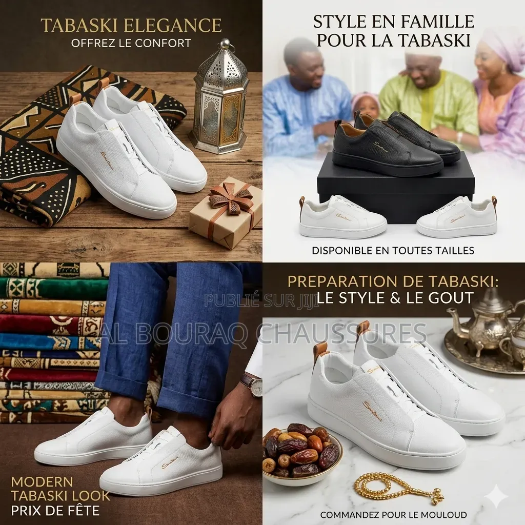 Titre : Baskets Slip-on Santoni - Élégance Tabaski Mouloud