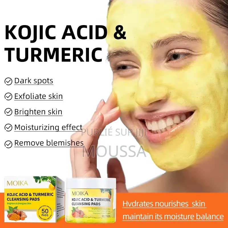 Pads Nettoyants Kojic Acid Curcuma – Glow Naturel Instantané