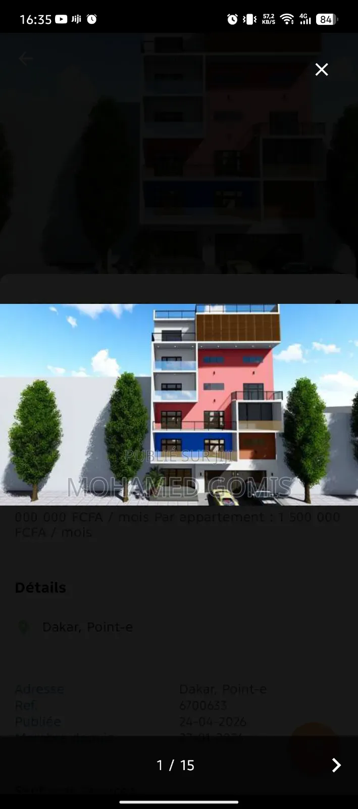 6chbre Appartement-terrasse dans Point E à Vendre