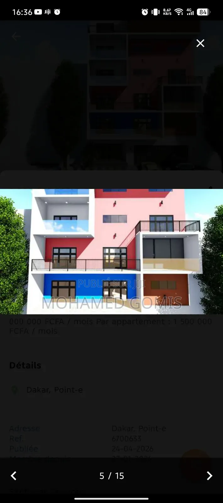 6chbre Appartement-terrasse dans Point E à Vendre
