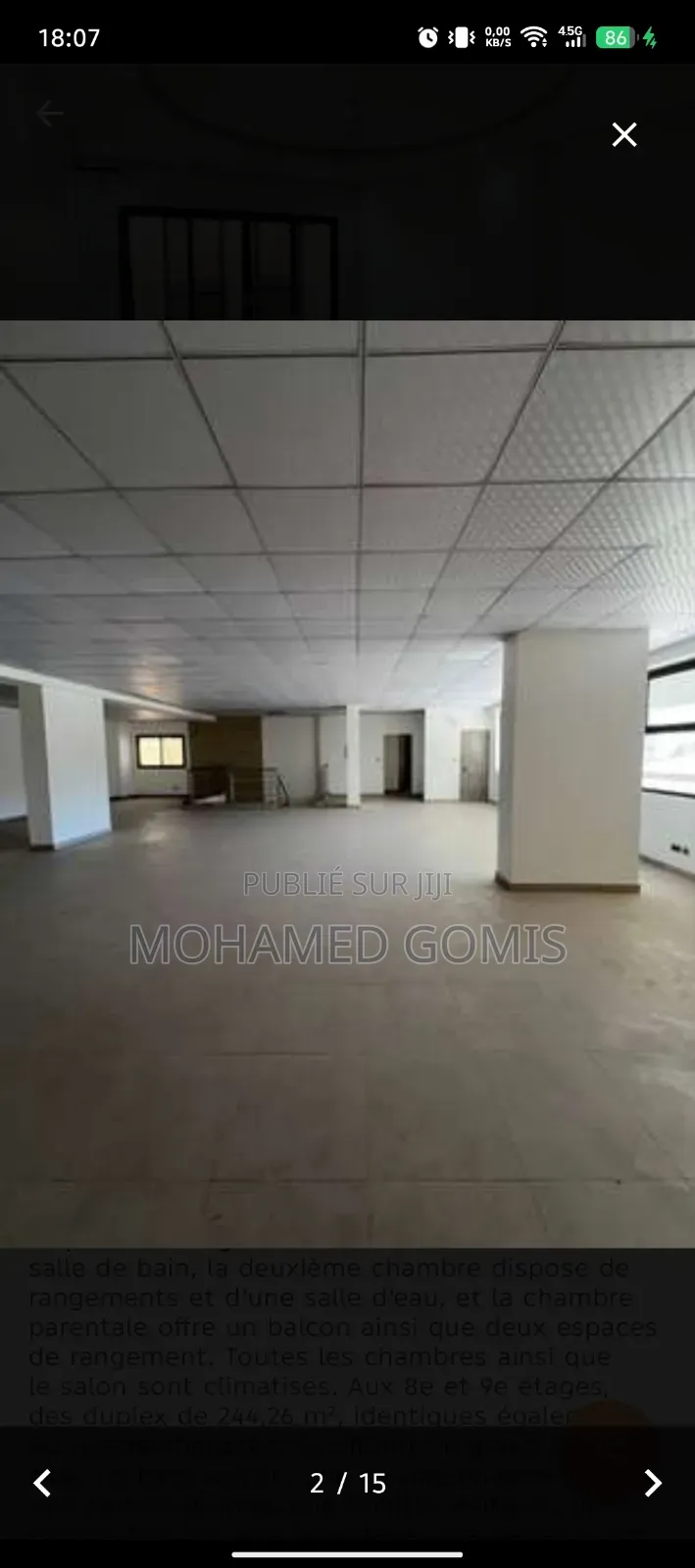 20chbre Appartement-terrasse dans Point E à Vendre