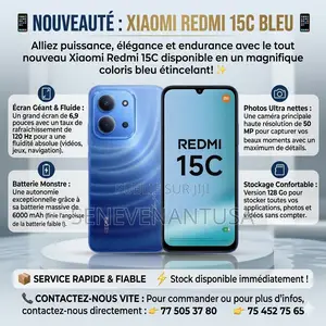 Nouveau Xiaomi Redmi 15C 4G 128 GB Bleu