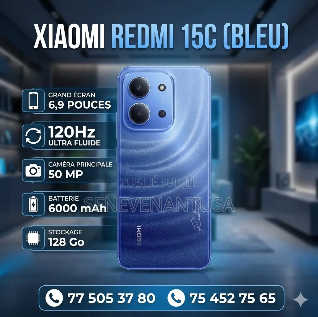 Nouveau Xiaomi Redmi 15C 4G 128 GB Bleu