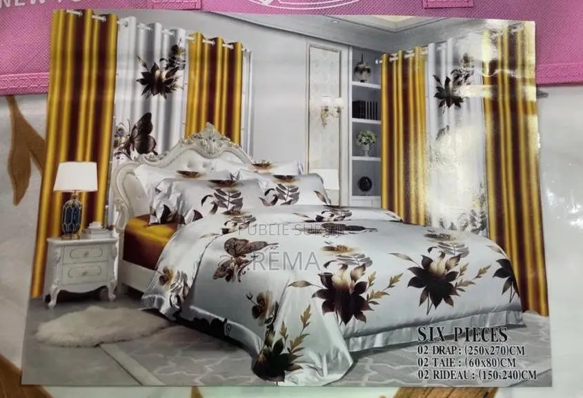 Ebsemble 8 Pièces Haute Qualité Avec 2 Rideaux Assortis – Style Luxe