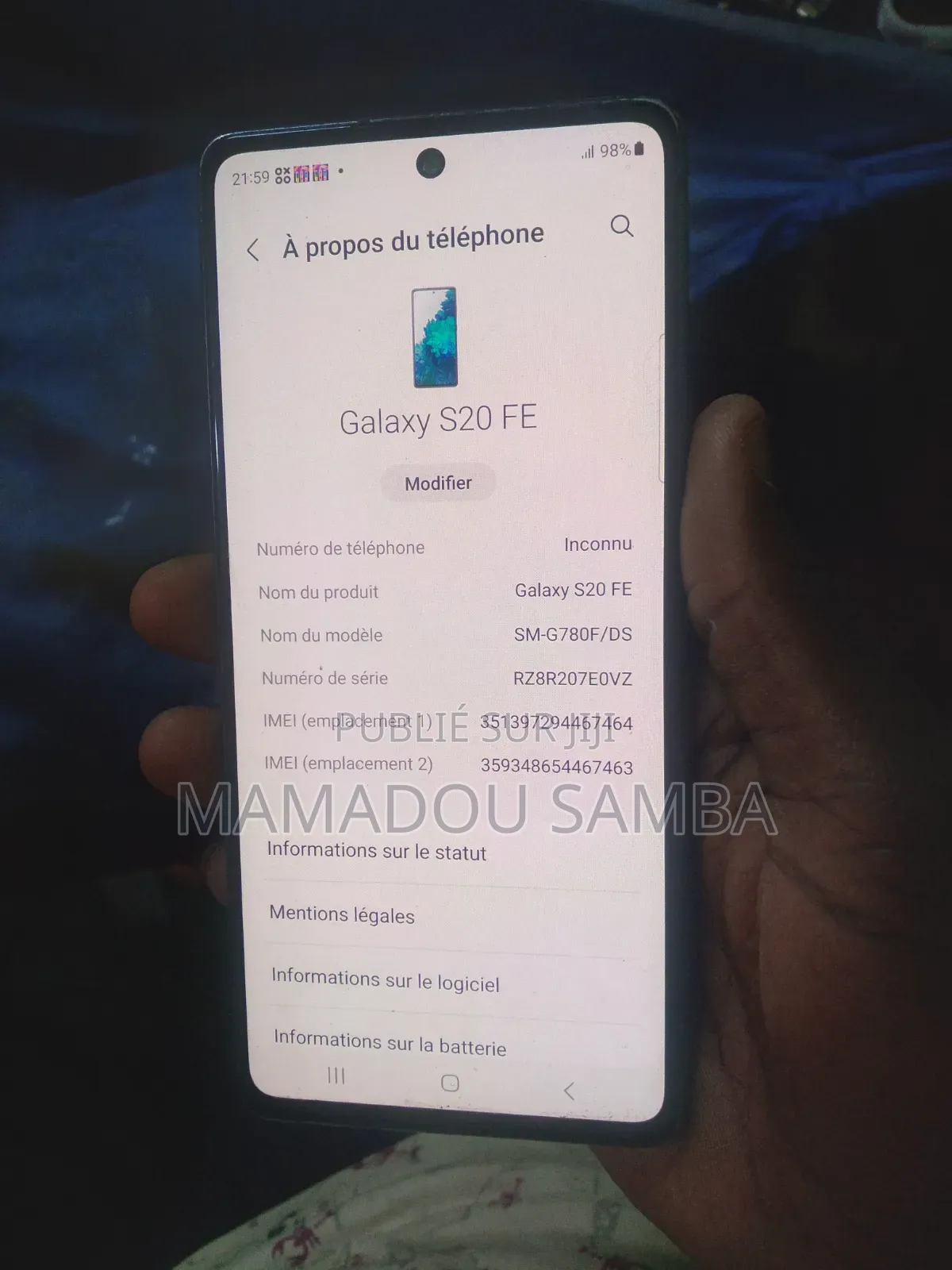 Samsung Galaxy S20 FE 128 GB Noir