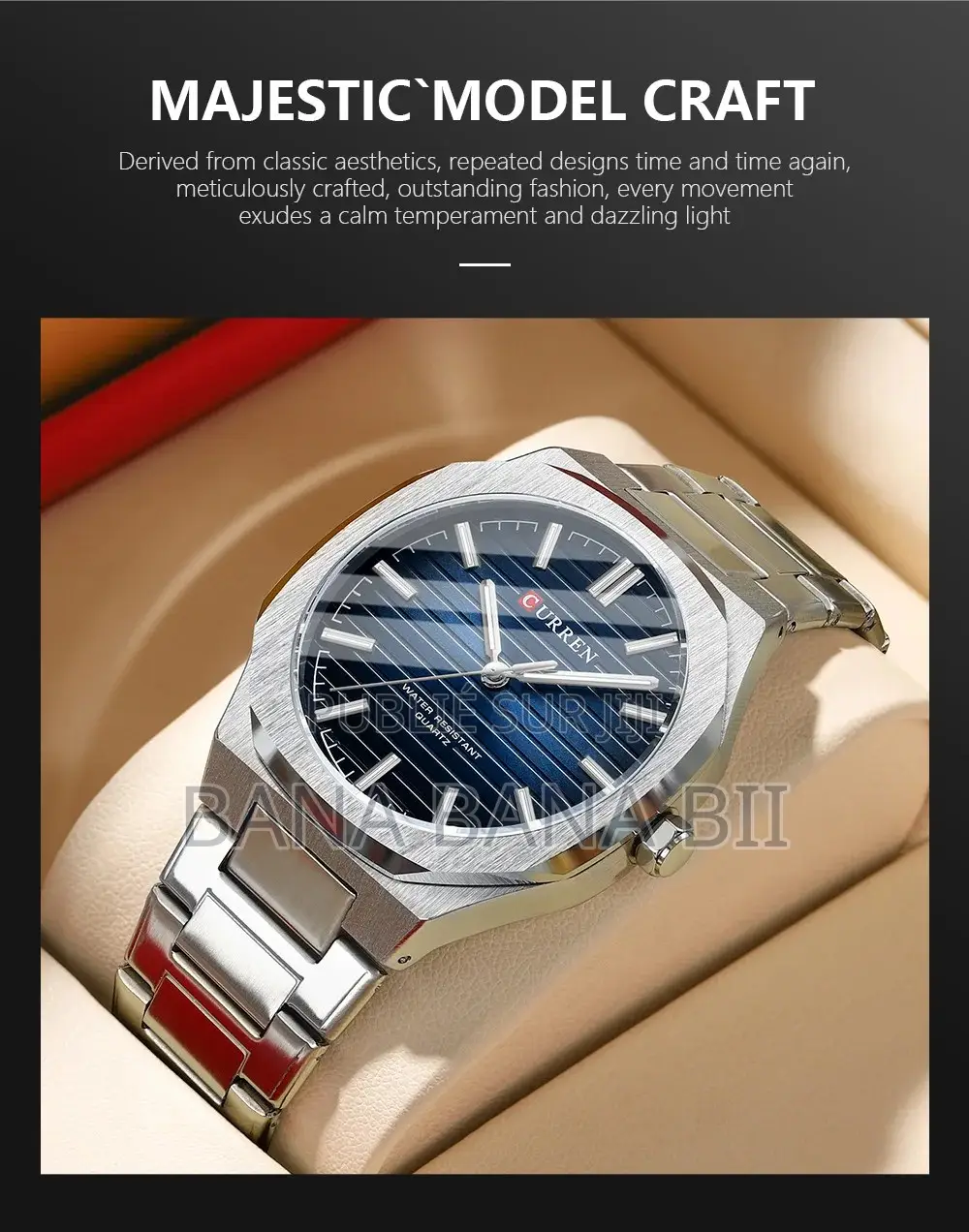 Montre De Luxe en Quartz Pour Hommes, Bracelet en Acier, Étanche